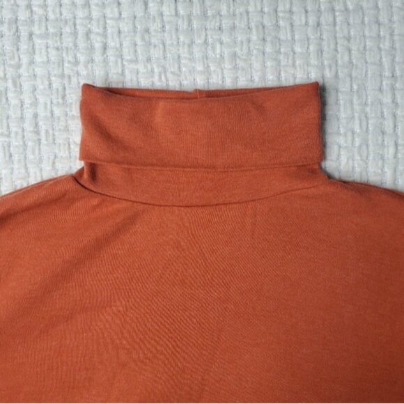 Falls Creek Burnt Orange Turtleneck Long Sleeve Shirt SMALL - Picture 2 of 3